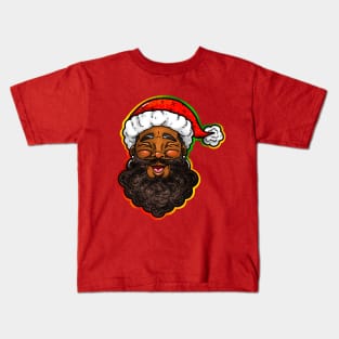 Smiling Black Santa Claus Kids T-Shirt